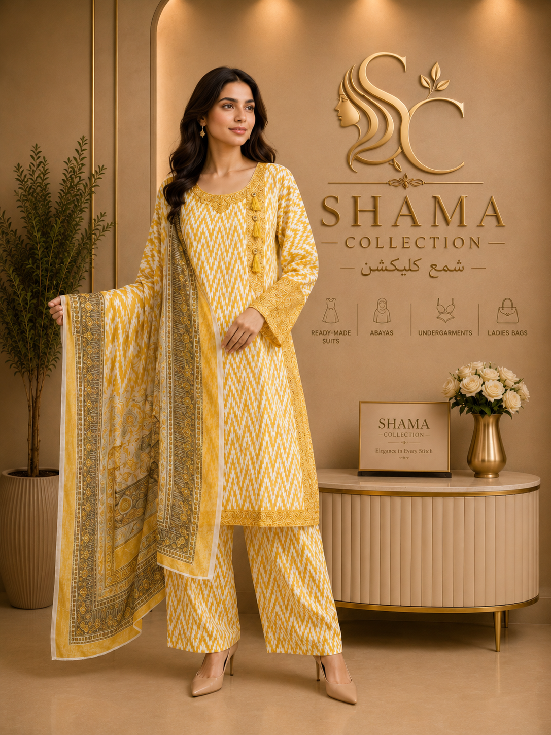 Premium 3 Piece Printed Lawn Suit | By Shama Collection