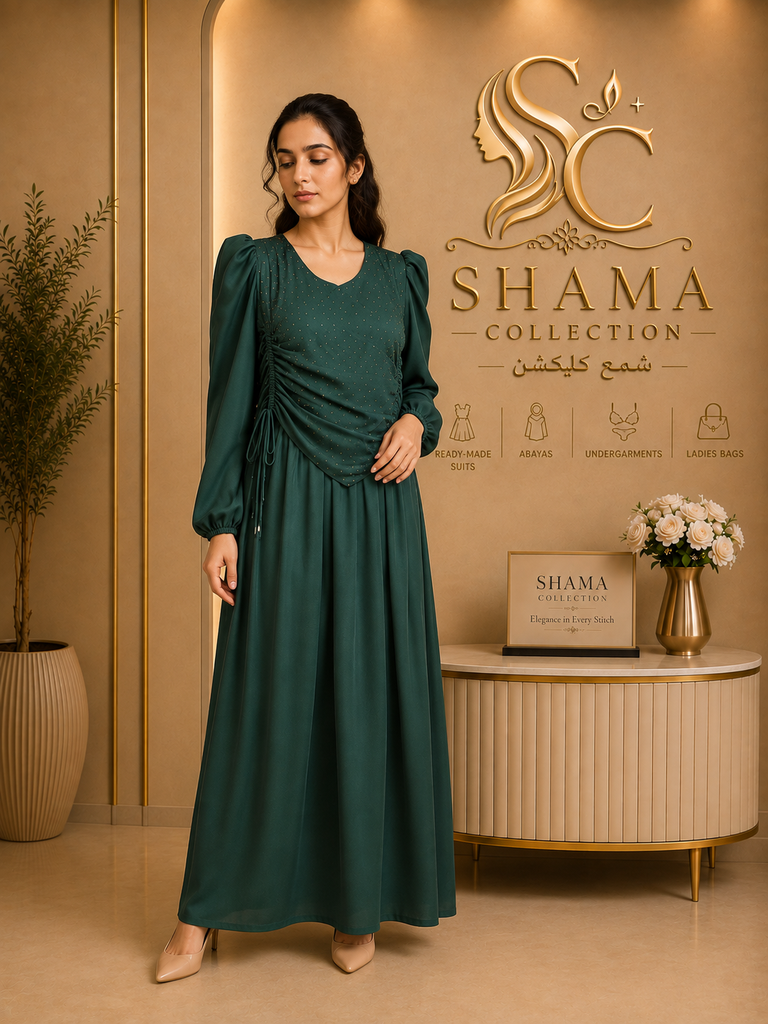 Elegant Western Style Maxi Dress for Women – Premium Modest Long Dress | Shama Collection