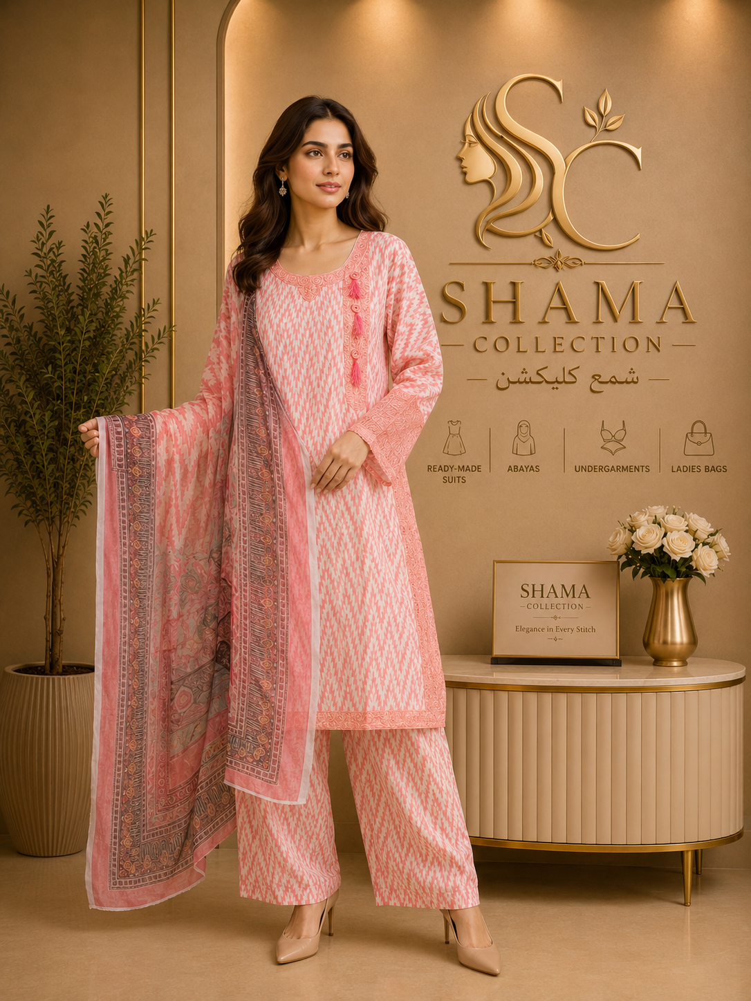Premium 3 Piece Printed Lawn Suit | By Shama Collection