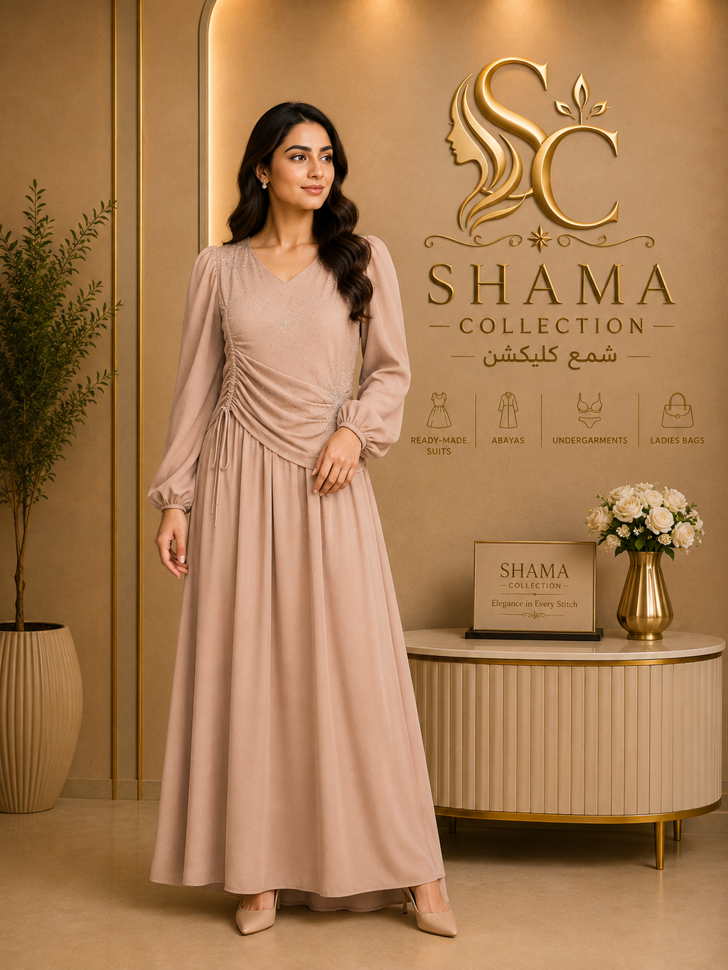 Elegant Western Style Maxi Dress for Women – Premium Modest Long Dress | Shama Collection